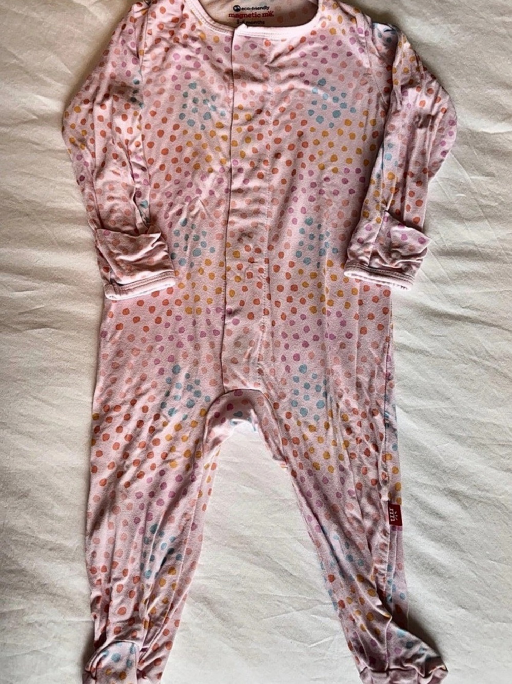 magnetic me Pink Polka Dot Footie Pink & Multi 3-6 Months